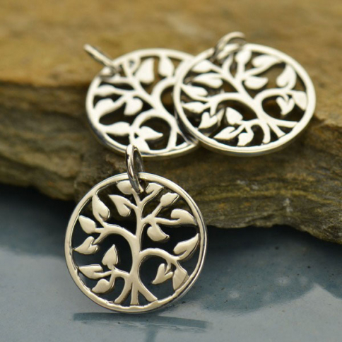Sterling Silver Small Tree of Life Charm 17x13mm