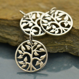 Sterling Silver Small Tree of Life Charm 17x13mm
