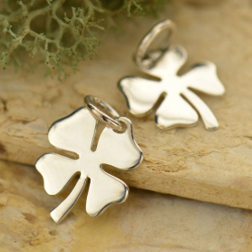 Sterling Silver Medium Four Leaf Clover Charm 15x10mm