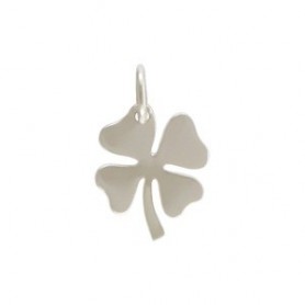 Sterling Silver Medium Four Leaf Clover Charm 15x10mm
