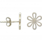 Sterling Silver Stud Earrings - Daisy 10x10mm side