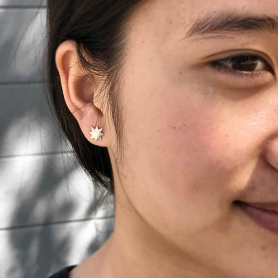 Sterling Silver Stud Earrings - North Star 7x5mm
