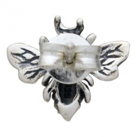 Sterling Silver Bee Stud Earrings 9x11mm