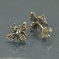 Sterling Silver Bee Stud Earrings 9x11mm