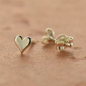 Sterling Silver Stud Earrings - Tiny Heart 5x5mm