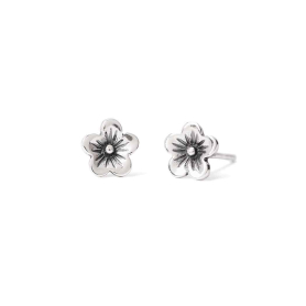 Sterling Silver Stud Earrings - Cherry Blossom 6x6mm