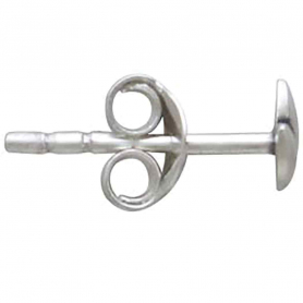 Sterling Silver Tiny Sprout Blossom Post Earrings 4x6mm