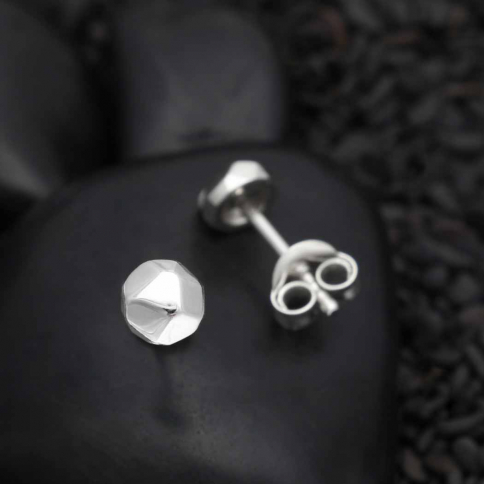 Sterling Silver Nugget Post Earrings 5x5mm