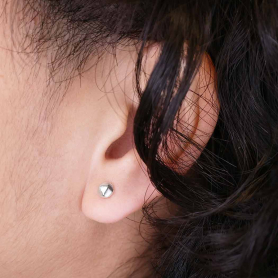 Sterling Silver Nugget Post Earrings 5x5mm