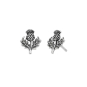 Nina Designs Sterling Silver Dimensional Thistle Post Earrings