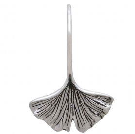 Sterling Silver Ginkgo Leaf Earrings 22x14mm