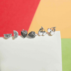 Sterling Silver Fruit Post Earrings