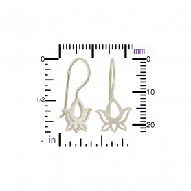 Sterling Silver Ear Hook - Openwork Lotus 22x11mm