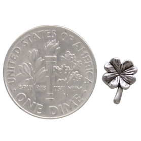 Sterling Silver Lucky 4 Leaf Clover Post Earrings with Dime