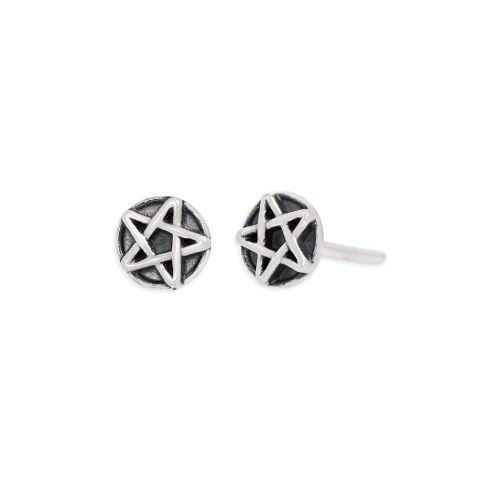 Nina Designs Sterling Silver Pentacle Post Earrings 5x5mm