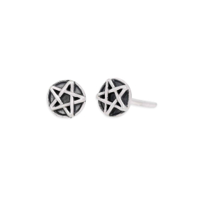 Sterling Silver Pentacle Post Earrings 5x5mm
