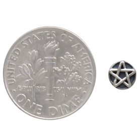 Sterling Silver Pentacle Post Earrings with Dime