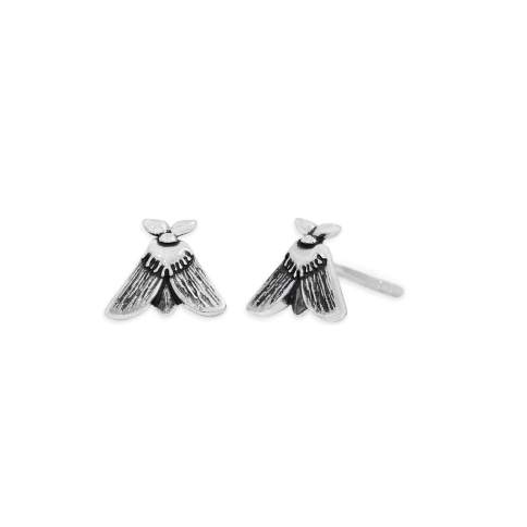 Nina Designs Sterling Silver Moth Post Earrings 7x8mm