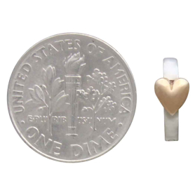 Silver Huggie Hoop with Bronze Heart on the Front with Dime