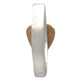 Silver Huggie Hoop with Bronze Heart on the Front Back View