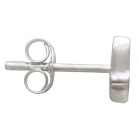 Sterling Silver Black Cat Face Post Earrings Side View