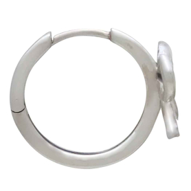 Sterling Silver Huggie Hoop with Bow Side View