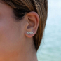 Sterling Silver Sardine Post Earring on ear