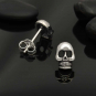 Sterling Silver Skull Post Earring 9x6mm