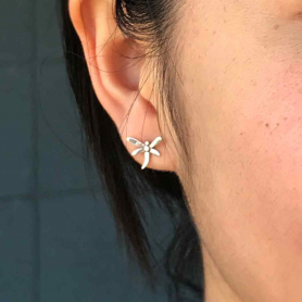 Sterling Silver Dragonfly Post Earrings 9x10mm