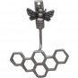 Sterling Silver Honey Bee and Honeycomb Ear Jacket 22x17mm