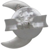 Sterling Silver Crescent Moon Post Earrings 7x5mm