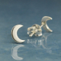 Sterling Silver Crescent Moon Post Earrings 7x5mm