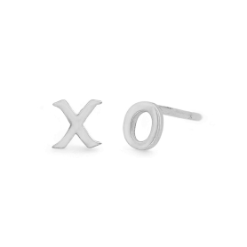 Sterling Silver XO Post Earrings - Hugs and Kisses 5x5mm