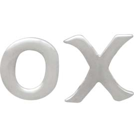 terling Silver XO Post Earrings front view