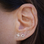 terling Silver XO Post Earrings on model