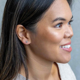 Sterling Silver Snake Post Earrings on model