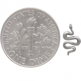 Sterling Silver Snake Post Earrings 9x5mm