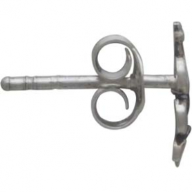 Sterling Silver Snake Post Earrings 9x5mm