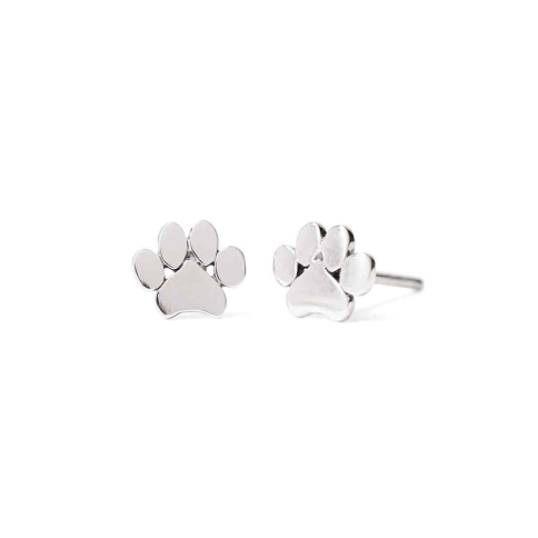Nina Designs Sterling Silver Paw Print Post Earrings