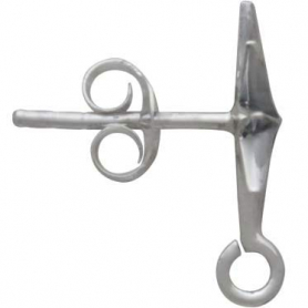 Silver Ridged Star Burst Earrings with Bottom Loop 15x3mm