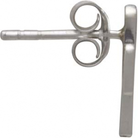 Sterling Silver Cactus Post Earrings 12x6mm