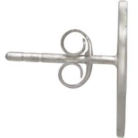  Sterling Silver Lightning Bolt Post Earrings 14x4mm