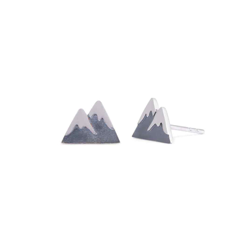 Nina Designs Sterling Silver Snow Cap Mountain Post Earrings