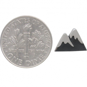  Sterling Silver Snow Cap Mountain Post Earrings 7x11mm