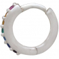  Silver Rainbow Huggie Hoop Earrings with Nano Gems 12x12mm