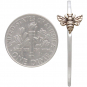  Sterling Silver Hoop Earring with Bronze Bee 30x27mm