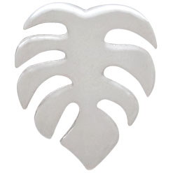  Sterling Silver Monstera Stud Earrings 10x8mm