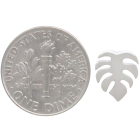  Sterling Silver Monstera Stud Earrings 10x8mm