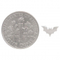  Sterling Silver Flat Tiny Bat Post Earrings 5x8mm