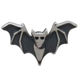 Sterling Silver Detailed Bat Post Earrings 6x10mm